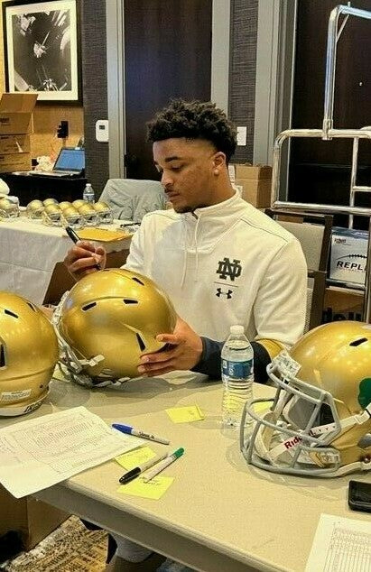 LOGAN DIGGS signed (NOTRE DAME FIGHTING IRISH) Schutt F/S helmet JSA Witnessed