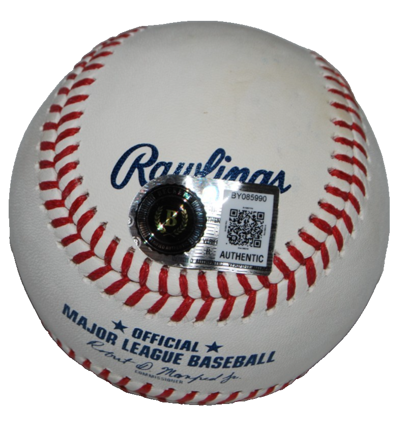 JOHN SMOLTZ signed (ATLANTA BRAVES) OML Major League baseball BECKETT BY085990