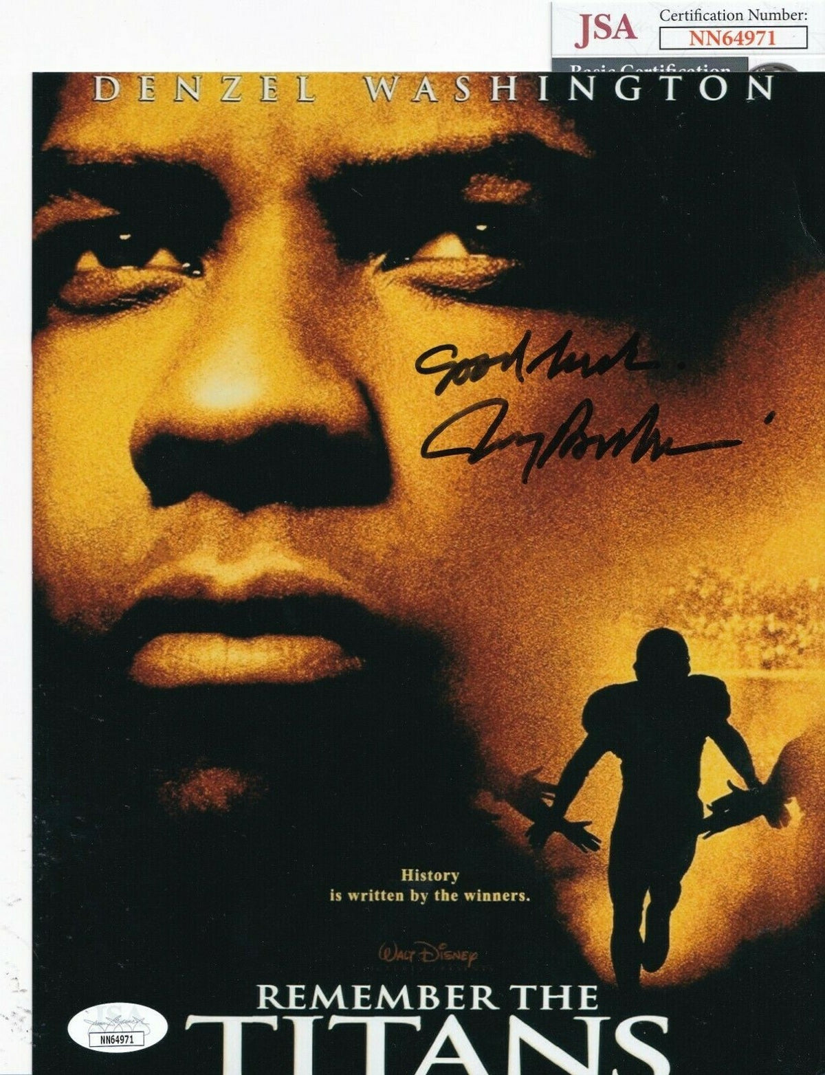 JERRY BRUCKHEIMER signed (REMEMBER THE TITANS) Movie 8X10 photo JSA NN64971