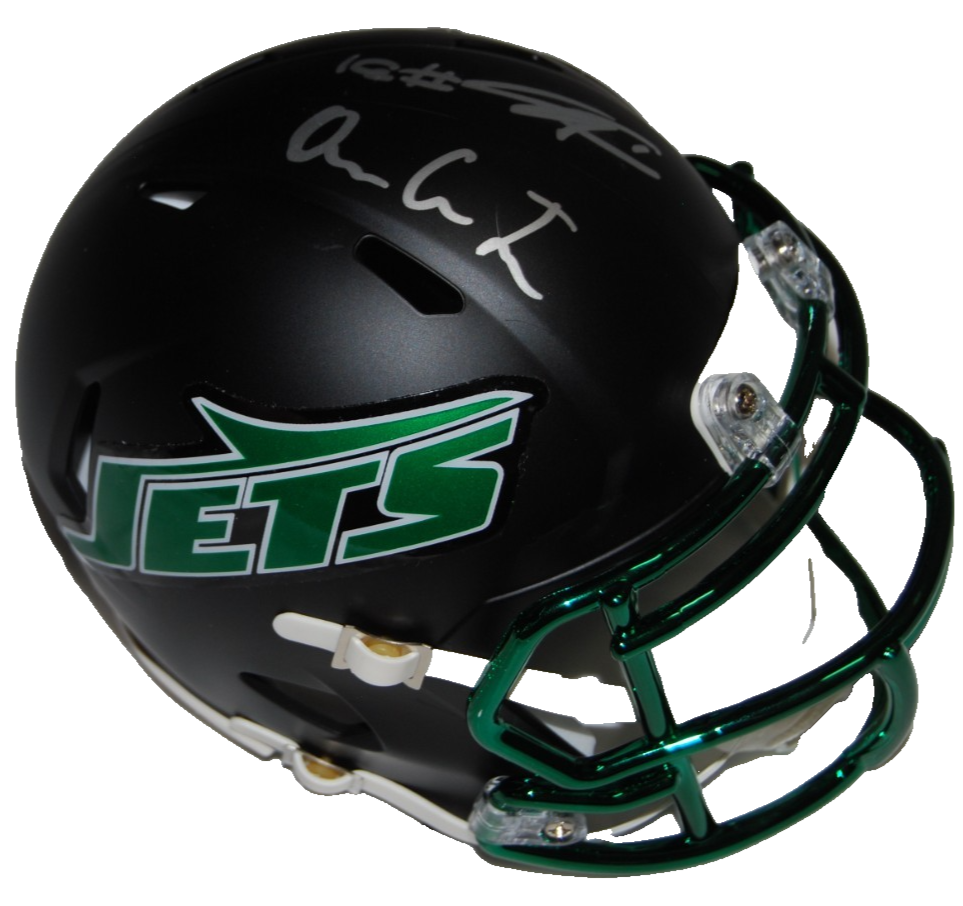 DAVID BAILEY  & OMAR COOPER JR signed (NEW YORK JETS) mini helmet JSA CR86307