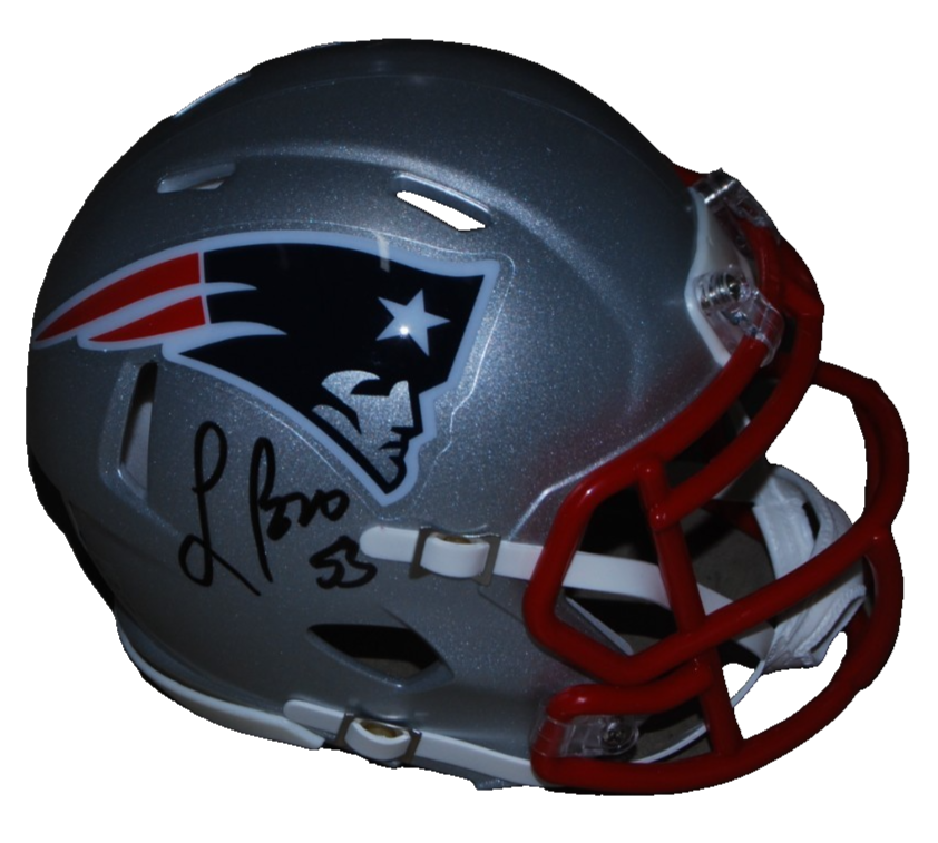LARRY IZZO signed (NEW ENGLAND PATRIOTS) mini football helmet BECKETT BW61061
