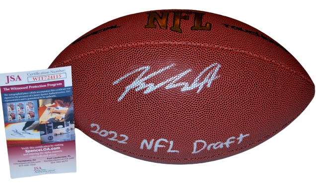 KYLE HAMILTON signed (Baltimore Ravens) 2022 Draft football JSA Witness