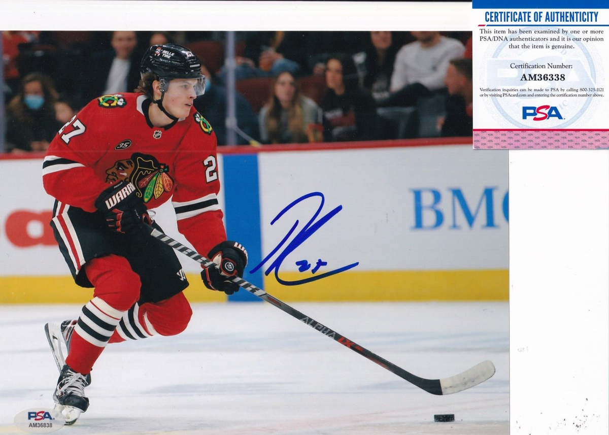 LUKAS REICHEL signed (CHICAGO BLACKHAWKS) autograph HOCKEY 8X10 PSA/DNA AM36838