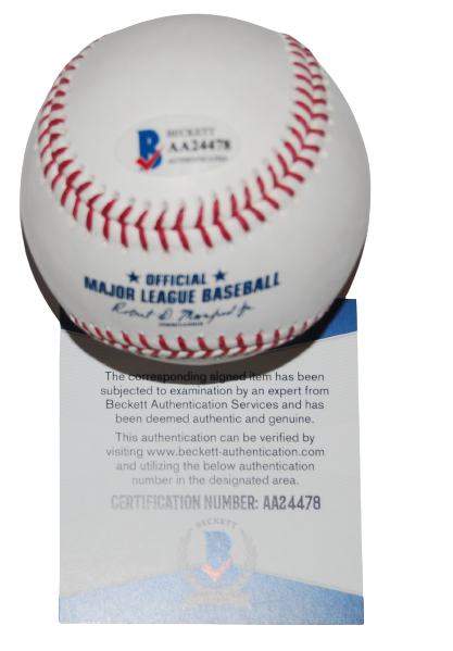 BILL MAZEROSKI signed (PITTSBURGH PIRATES) HOF LOGO OML baseball BECKETT AA24478