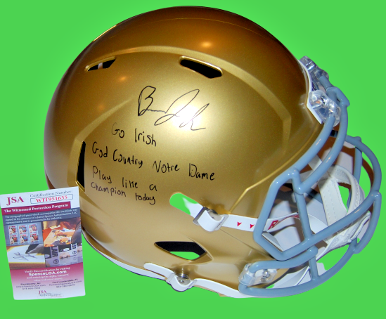 BRANDON JOSEPH signed (NOTRE DAME IRISH) Speed Full Size football helmet JSA