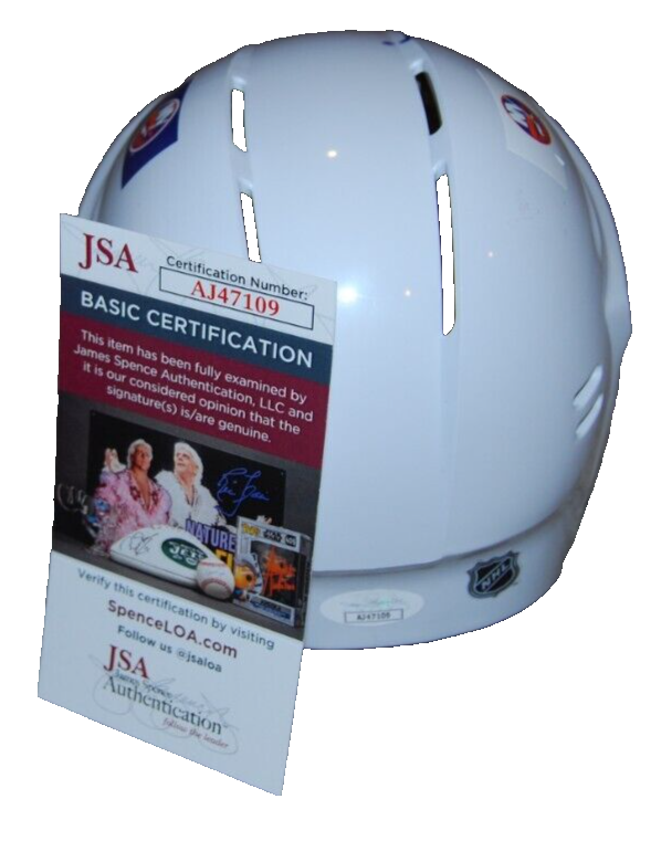 COLE EISERMAN signed (NEW YORK ISLANDERS) Mini Hockey Helmet JSA AJ47109
