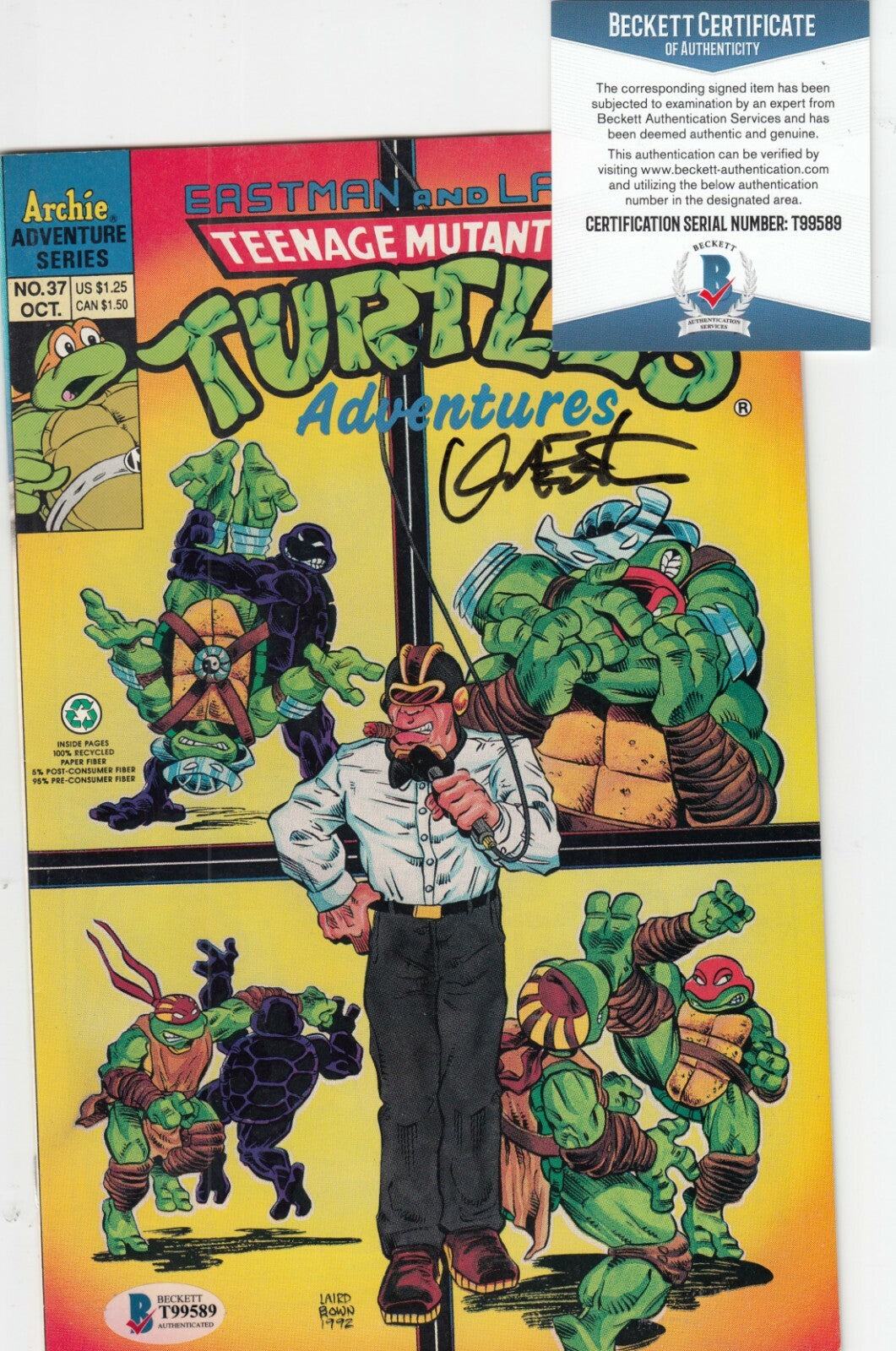 KEVIN EASTMAN signed (TEENAGE MUTANT NINJA TURTLES) Comic Book BECKETT T99589