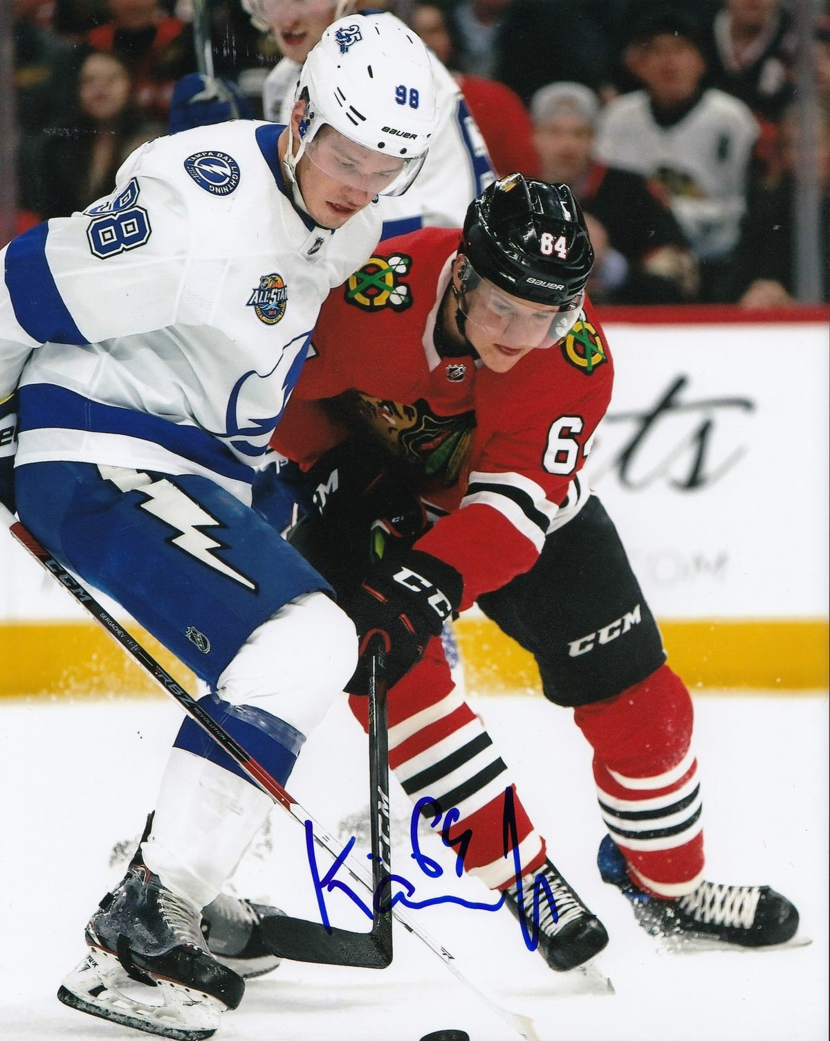DAVID KAMPF signed (CHICAGO BLACKHAWKS) HOCKEY 8X10 photo W/COA #4