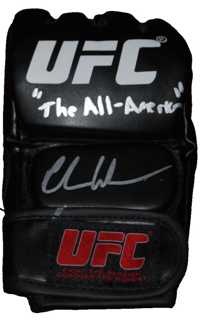 CHRIS WEIDMAN signed (UFC) MMA autographed Fighting glove BECKETT BAS BU41422