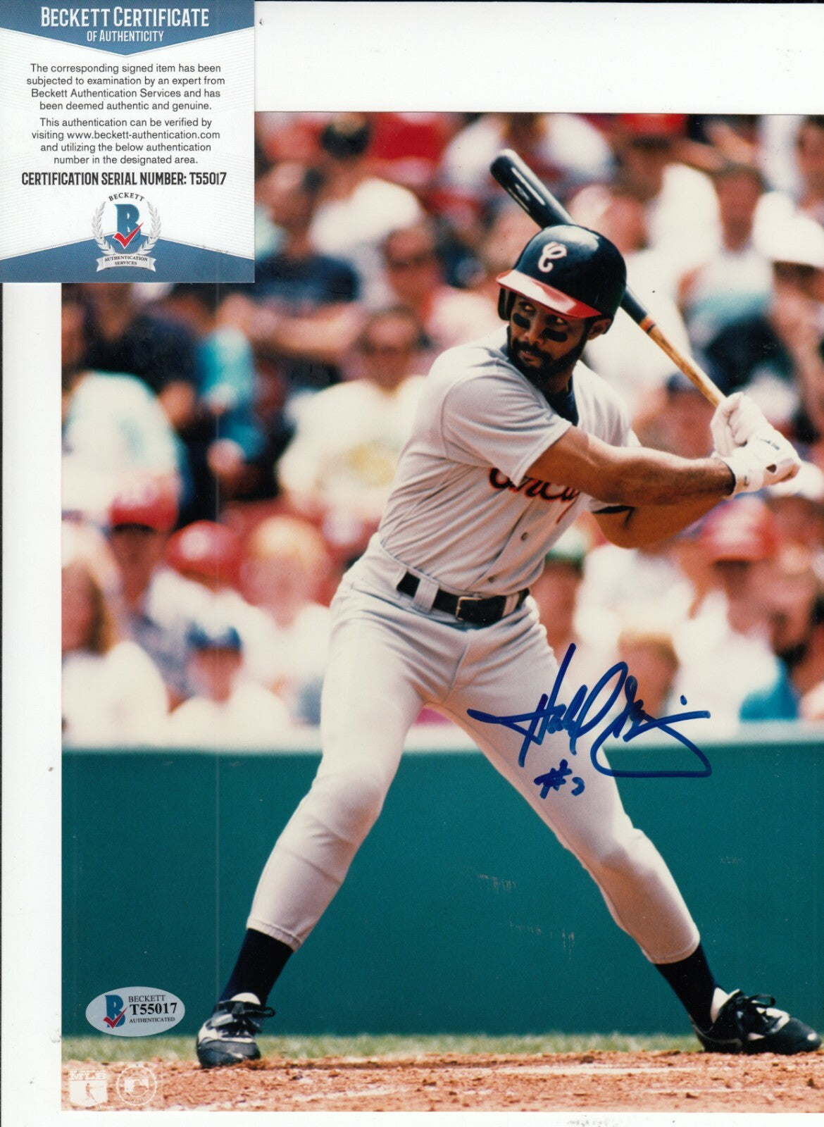 HAROLD BAINES signed (CHICAGO WHITE SOX) baseball 8X10 photo BECKETT BAS T55017