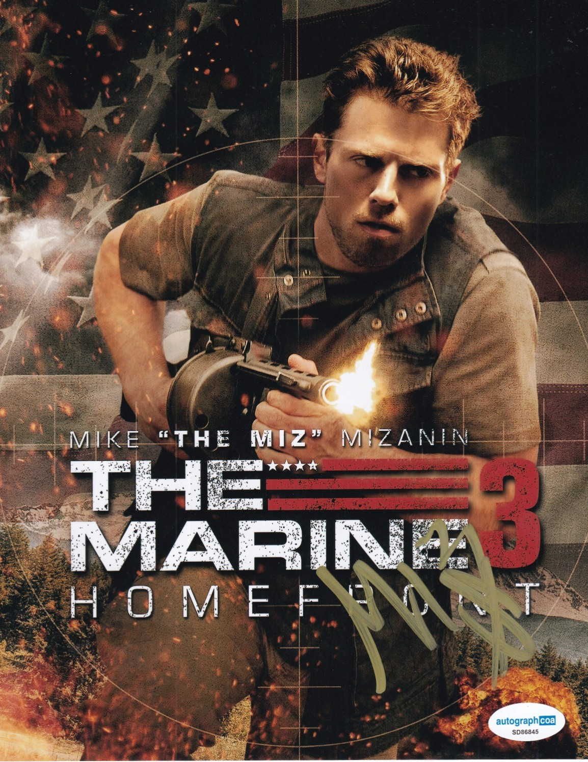 MIKE "THE MIZ" MIZANIN signed (THE MARINE 3) Movie 8X10 photo ACOA SD86845
