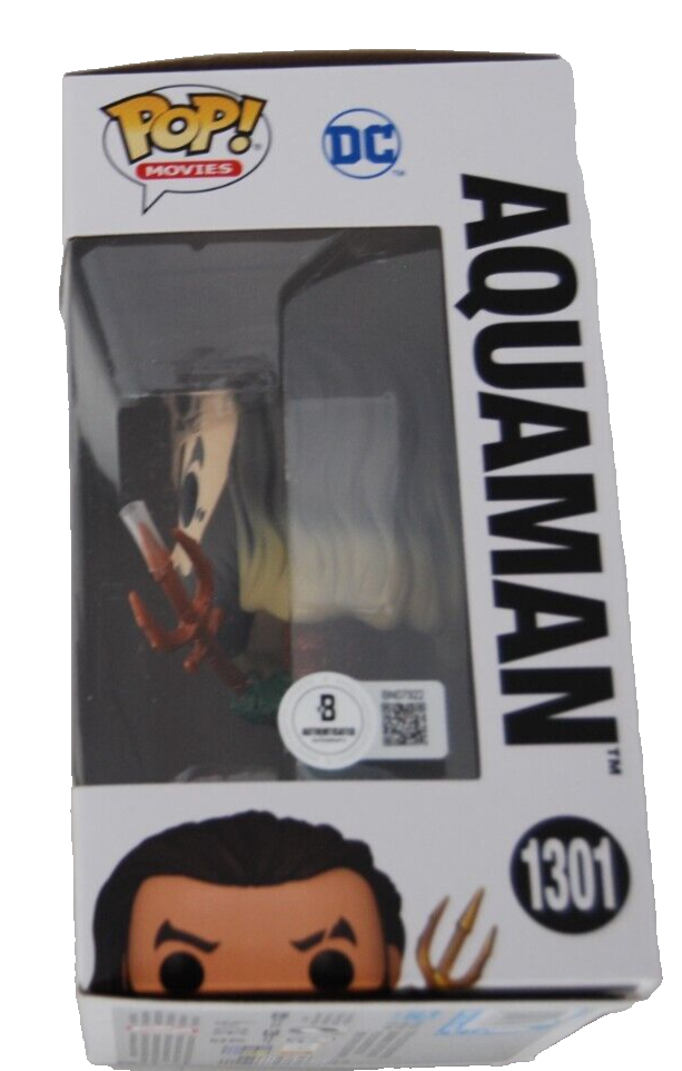 JASON MOMOA signed (AQUAMAN) Lost Kingdom #1301 Funko Pop BECKETT BAS BN07922
