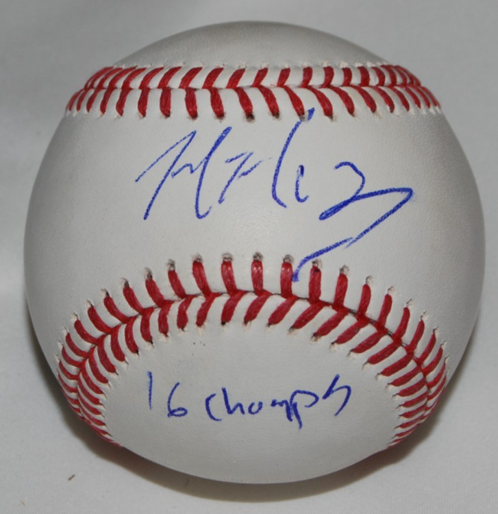 MIKE MONTGOMERY signed (CHICAGO CUBS) OML Major League baseball BECKETT BW61559
