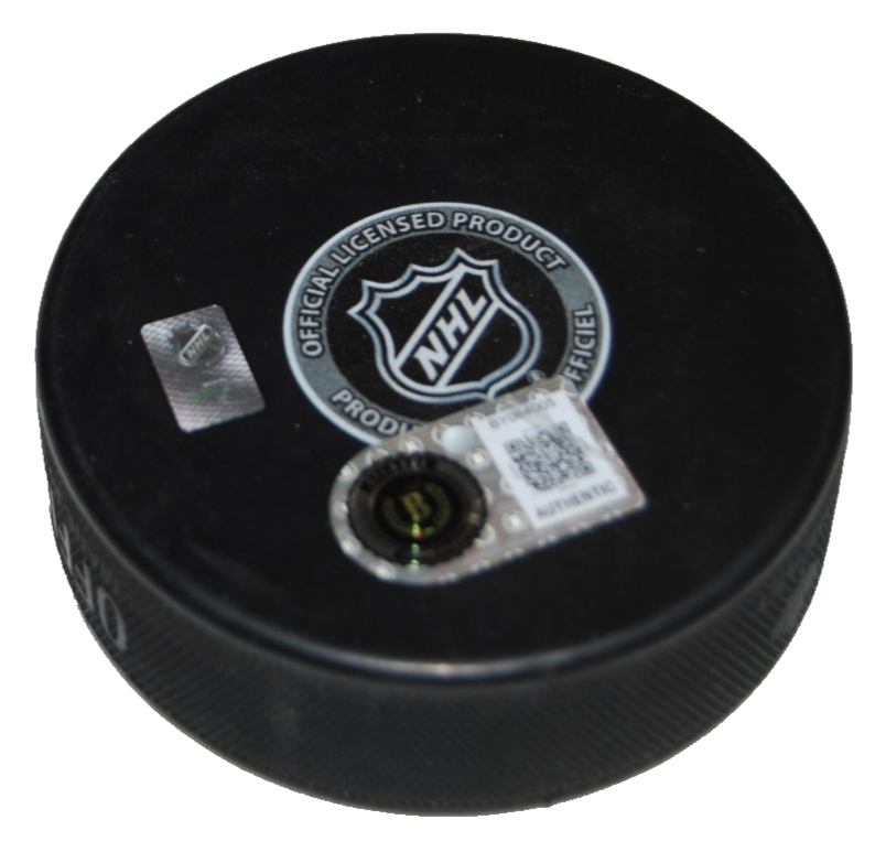 ANTON FRONDELL signed (CHICAGO BLACKHAWKS) 100TH Ann puck BECKETT BY064001