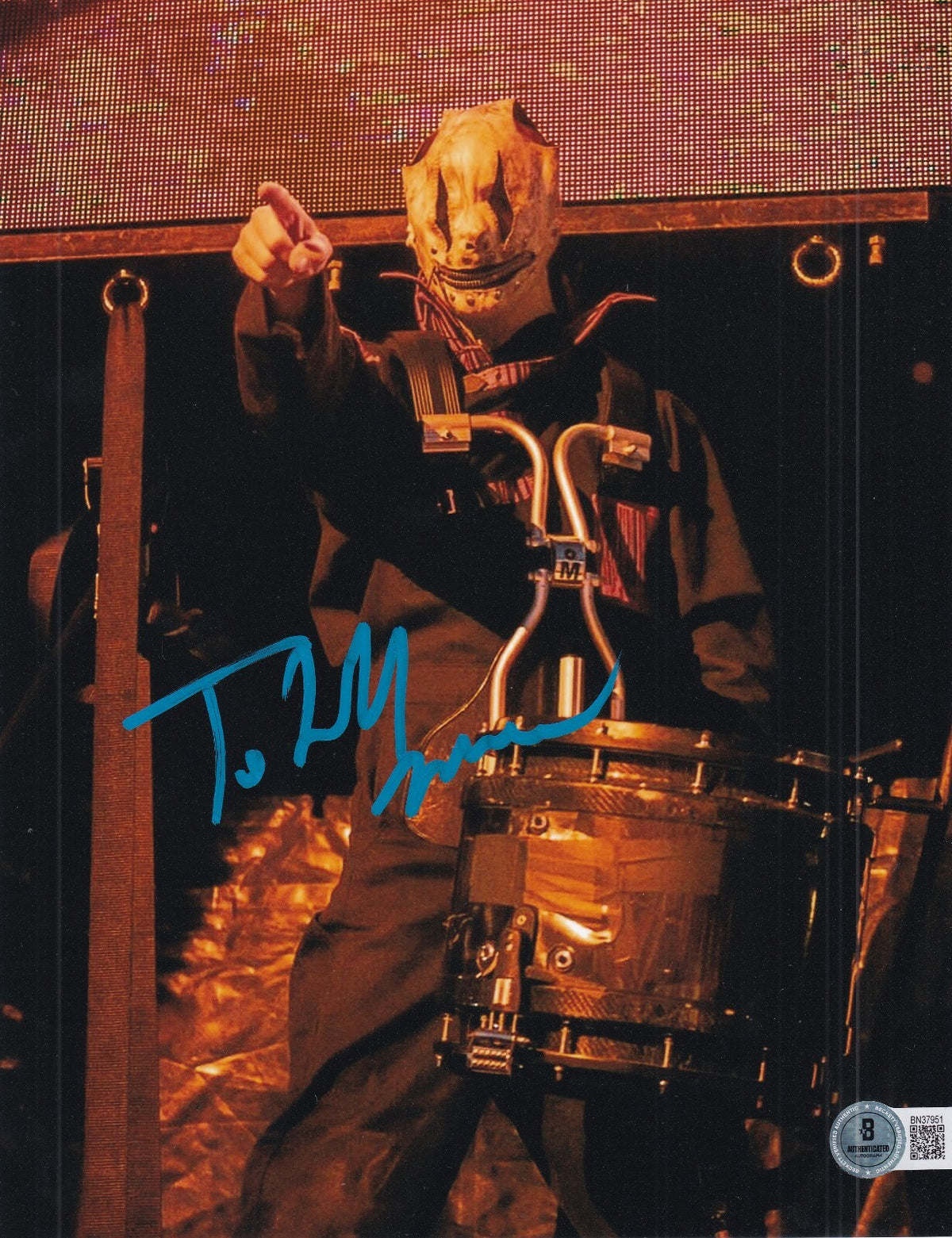MICHAEL PFAFF signed (SLIPKNOT) Tortilla Man music 8X10 photo BECKETT BN37951