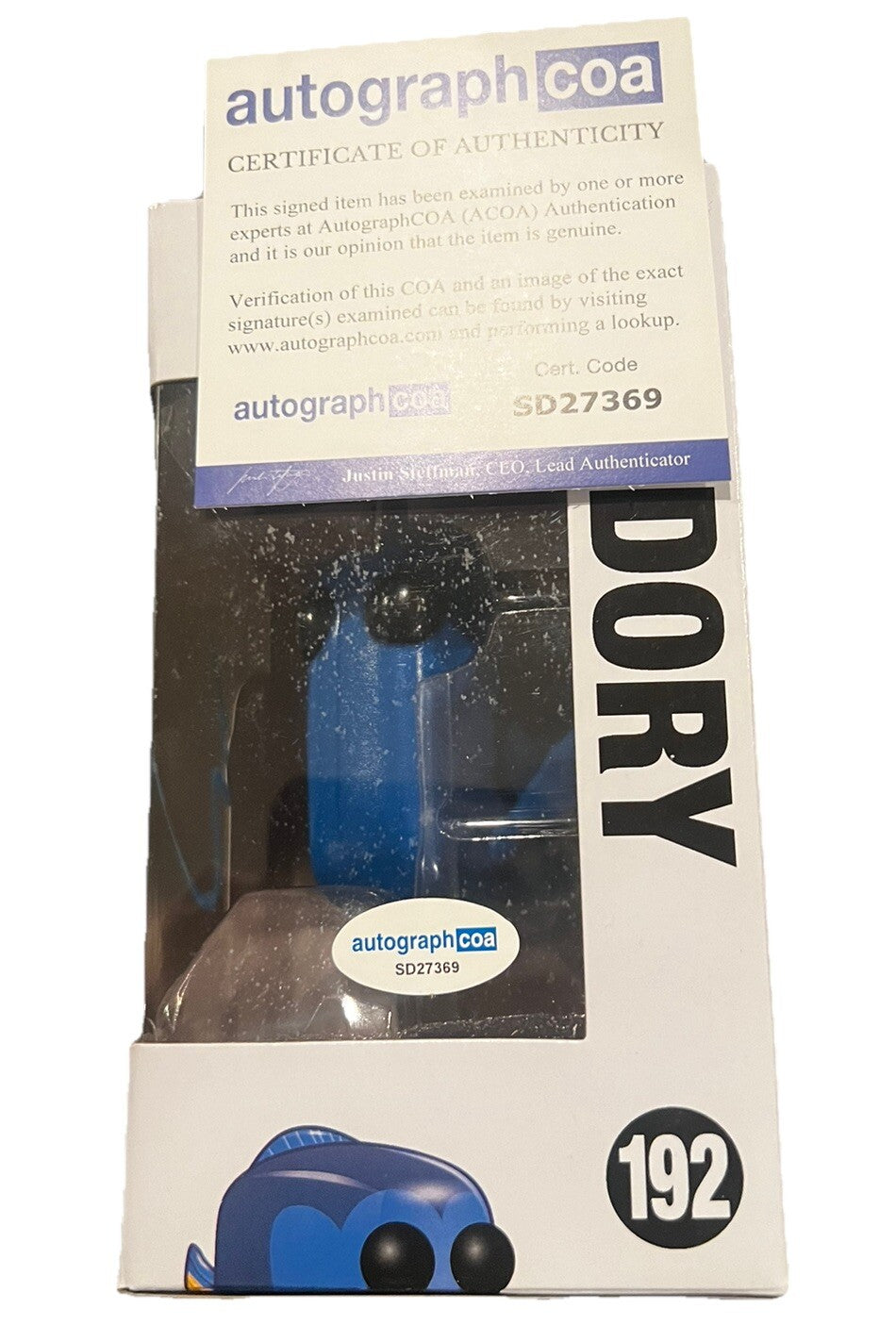 ELLEN DEGENERES signed (FINDING DORY) Nemo #192 Funko Pop Disney ACOA SD27369