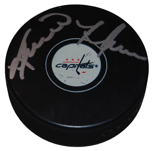 KEVIN HATCHER signed (WASHINGTON CAPITALS) Hockey GAME puck BECKETT BH097363