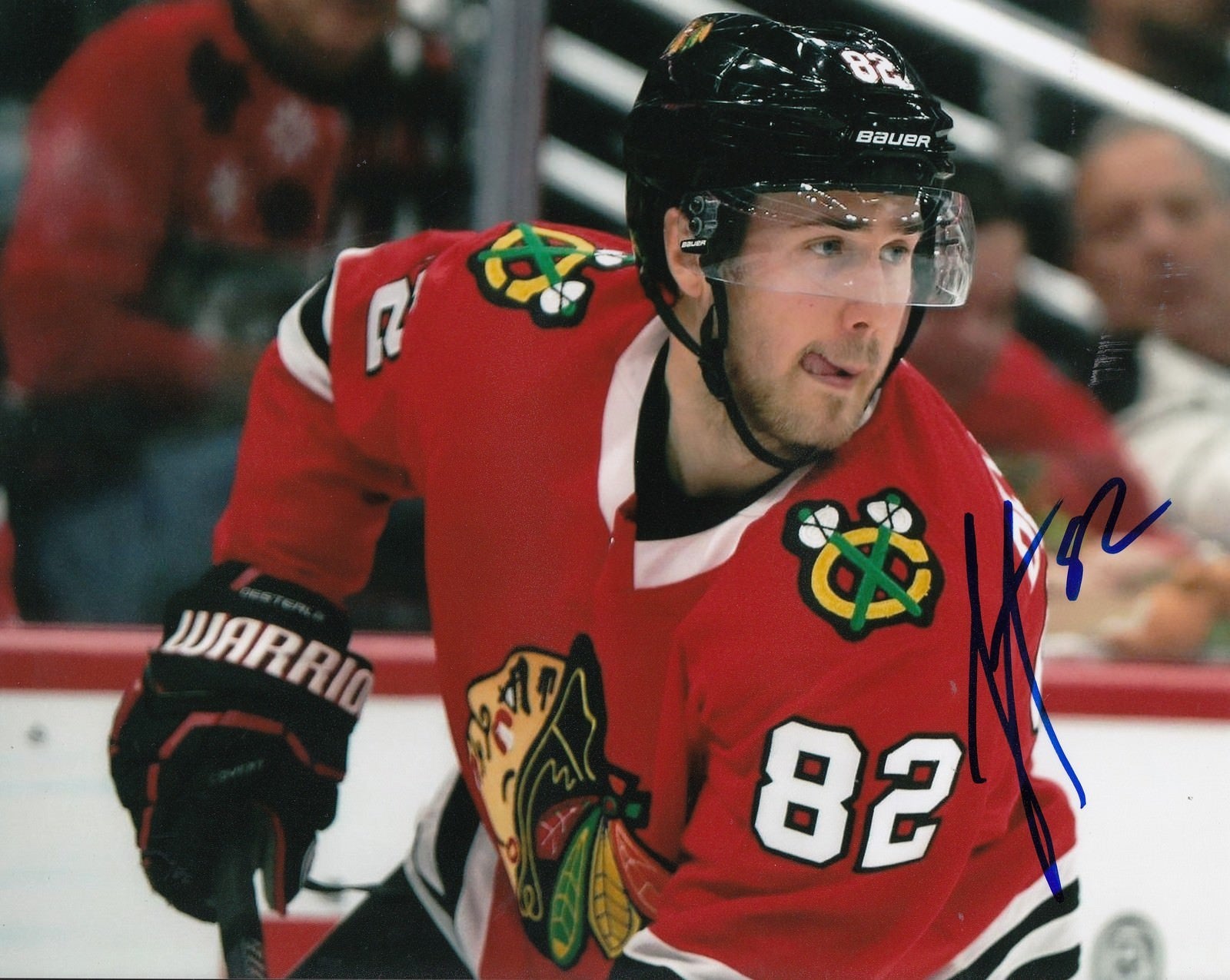 JORDAN OESTERLE signed (CHICAGO BLACKHAWKS) HOCKEY 8X10 photo W/COA #4