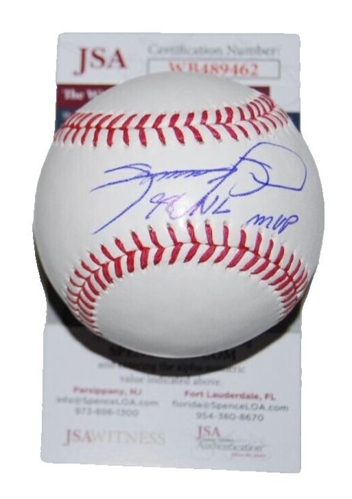 SAMMY SOSA signed (CHICAGO CUBS) 98 MVP Major League OML baseball JSA WB489462