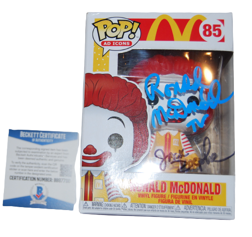 JACK DOEPKE signed (RONALD MCDONALD) McDonalds Funko Pop #85 BECKETT BAS