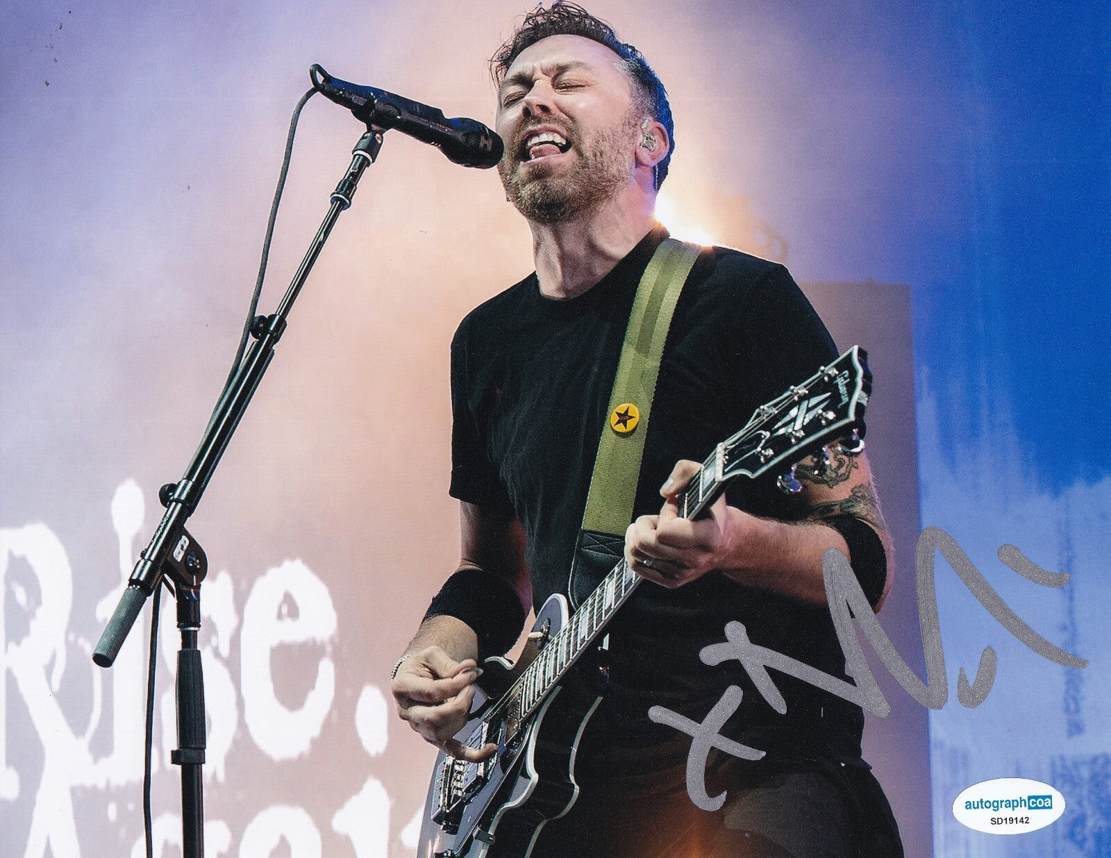 TIM MCILRATH signed (RISE AGAINST) Lead Singer Music 8X10 photo ACOA SD19142