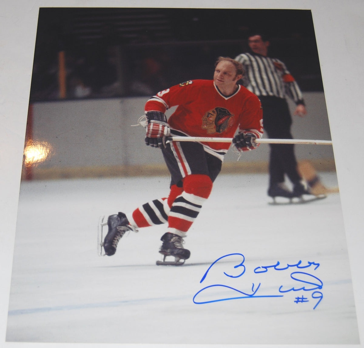 BOBBY HULL signed (CHICAGO BLACKHAWKS) Hockey 11X14 photo W/COA *GOLDEN JET* #2