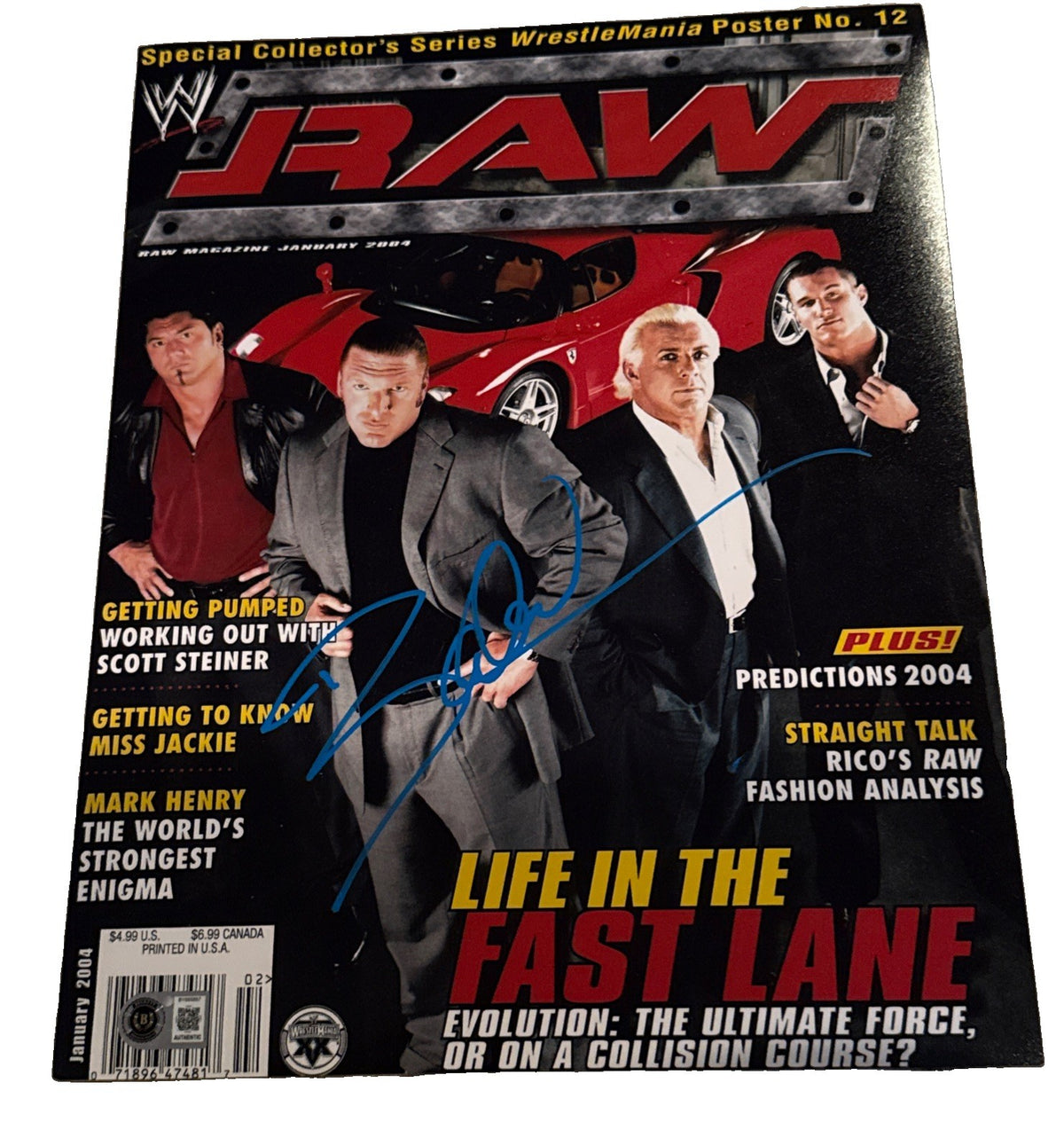 DAVE BAUTISTA signed (WWF) Wrestling Raw 11x14 photo BECKETT BAS BY085857