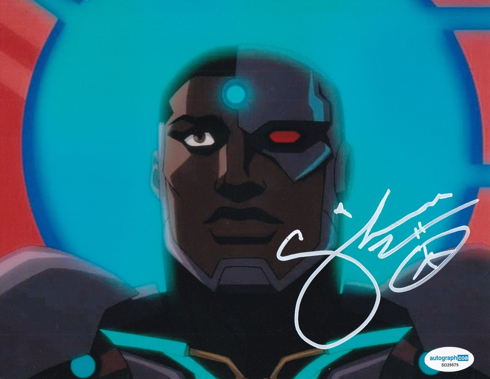 SHEMAR MOORE signed (REIGN OF THE SUPERMAN) Cyborg 8X10 photo ACOA SD29575